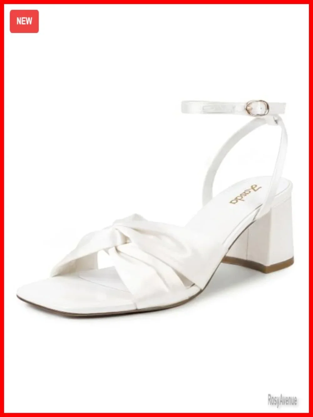 2.75 Block Heels Square Open Toe Adjustable Ankle Strap Wedding Shoes